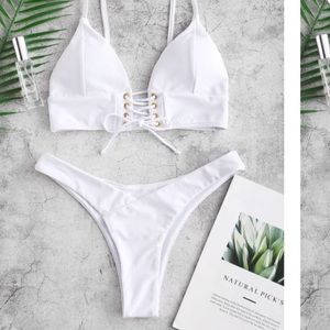 NWT Corset front lace-up bikini